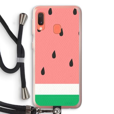 Watermeloen: Samsung Galaxy A20e Transparant Hoesje met koord