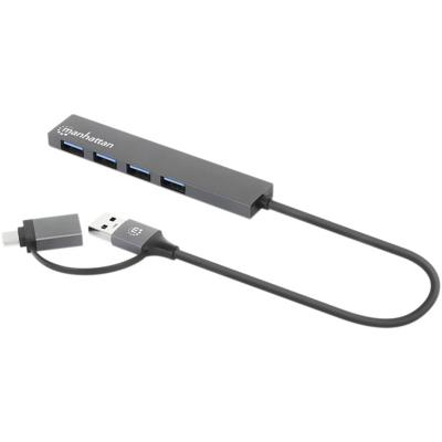 Manhattan 181006 USB 3.0-hub Space grijs