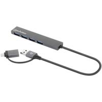 Manhattan 181006 USB 3.0-hub Space grijs
