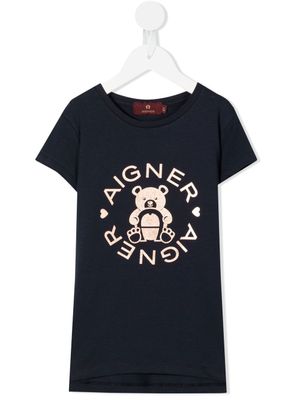 Aigner Kids t-shirt à logo imprimé - Bleu