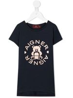 Aigner Kids t-shirt à logo imprimé - Bleu