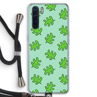 Groene blaadjes: Oppo A91 Transparant Hoesje met koord