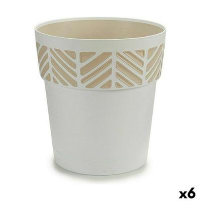Zelfwaterende bloempot Stefanplast Orfeo Wit Plastic 25 x 25 x 25 cm (6 Stuks)