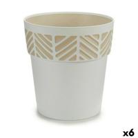 Zelfwaterende bloempot Stefanplast Orfeo Wit Plastic 25 x 25 x 25 cm (6 Stuks)