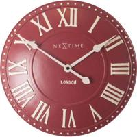 NeXtime klok 3083ro London Roman, Ø34.5 cm, Wall, Red/ White