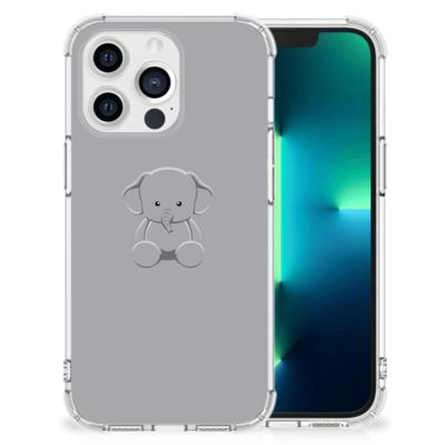 Apple iPhone 13 Pro Stevig | Bumper Hoesje | Grijs Baby Olifant Apple iPhone 13 Pro Stevig | Bumper Hoesje | Grijs Baby Olifant