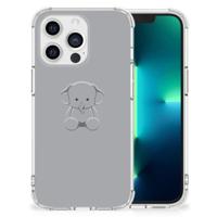 Apple iPhone 13 Pro Stevig | Bumper Hoesje | Grijs Baby Olifant