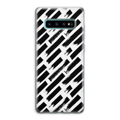 Zwarte vegen: Samsung Galaxy S10 Plus Transparant Hoesje