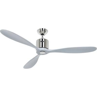 CasaFan AEROPLAN ECO 132 BN-LG Flügel Massivholz Lichtgrau Plafondventilator Chroom (geborsteld) Met afstandsbediening, Timer, Met wintermodus