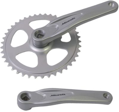 Miranda crankstel alfa 1 42t, cranklengte 170mm. zilver, aluminium, spieloos. kettingblad 3/32