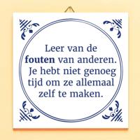 Tegeltje Leer van de fouten van anderen