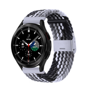 Braided nylon bandje - Grijs / zwart - Samsung Galaxy Watch 4 Classic - 42mm / 46mm