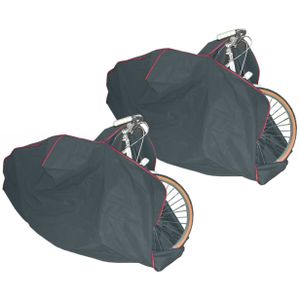 Beschermhoes voor fiets - 2x - universeel - grijs - 119 x 115 x 164 cm