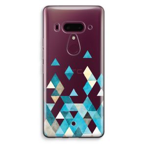 Gekleurde driehoekjes blauw: HTC U12+ Transparant Hoesje