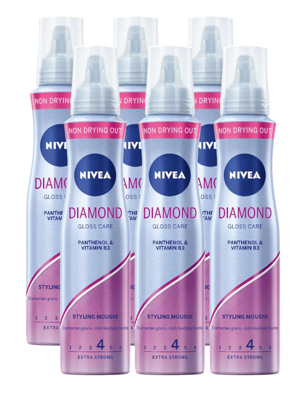 Nivea Diamond Gloss Care Styling Mousse Voordeelverpakking Nivea Diamond Gloss Care Styling Mousse Voordeelverpakking