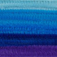 Chenilledraad - 10x - blauwe tinten - 8 mm x 50 cm - hobby/knutsel materialen