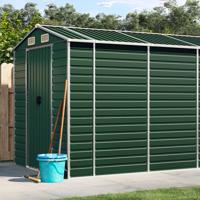 Tuinschuur 191x555x198 cm gegalvaniseerd staal groen