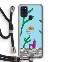 Aquarium: Samsung Galaxy A21s Transparant Hoesje met koord