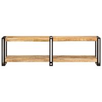 The Living Store TV-meubel - Mangohout - 140 x 30 x 40 cm - Opbergruimte - Metalen frame - thumbnail