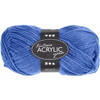 Bolletjes acryl wol blauw 50 gram   - - thumbnail