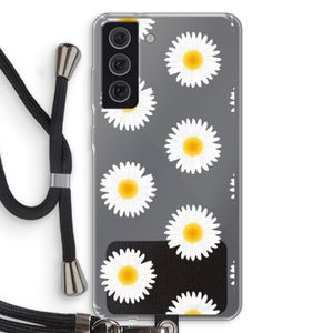 Margrietjes: Samsung Galaxy S21 FE Transparant Hoesje met koord