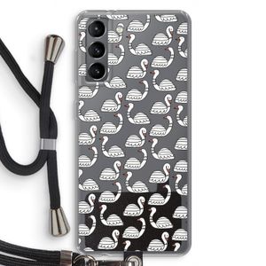 Zwanen: Samsung Galaxy S21 Transparant Hoesje met koord