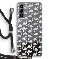 Zwanen: Samsung Galaxy S21 Transparant Hoesje met koord