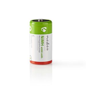 Nedis BANM40HR142B Oplaadbare Nimh Batterij C 1,2 V 4000 Mah 2 Stuks Blister