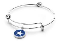 CO88 Collection 8CB-90187 - Stalen bangle met bedel - ster - one-size - zilverkleurig - thumbnail