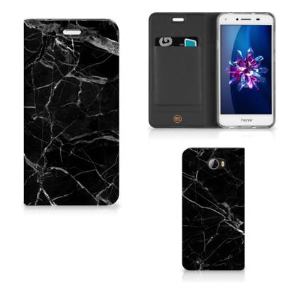 Huawei Y5 2 | Y6 Compact | Standcase | Marmer Zwart - Origineel Cadeau Vader
