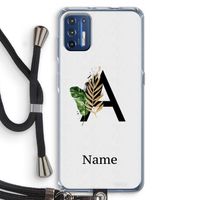 Charcoal Flora: Motorola Moto G9 Plus Transparant Hoesje met koord