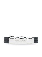 Ferragamo bracelet en cuir à logo gravé - Noir