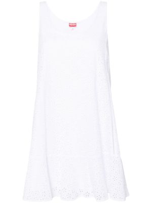 Kenzo robe sans manches à broderie anglaise - Blanc