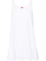 Kenzo robe sans manches à broderie anglaise - Blanc