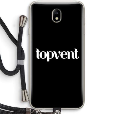 Topvent Zwart: Samsung Galaxy J7 (2017) Transparant Hoesje met koord