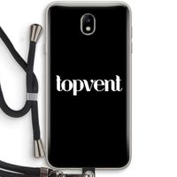 Topvent Zwart: Samsung Galaxy J7 (2017) Transparant Hoesje met koord