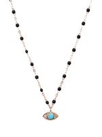 Gigi Clozeau collier Eye Sparkle en or rose 18ct serti de turquoise et de diamants - Noir