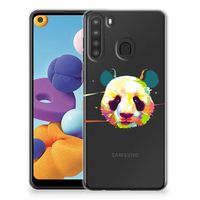 Samsung Galaxy A21 Telefoonhoesje met Naam Panda Color - thumbnail