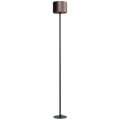 Masterlight Zwarte vloerlampVenus 175cm met bruine lampenkap - 1470-05-15-155