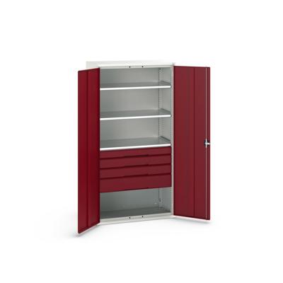 Bott Verso Systeemkast | 1050x550x2000mm | 3 Legborden | 4 Lades | 1 Perfo Achterwand | RAL 3004 - 16926576.24