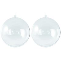 2x Transparante hobby/DIY kerstballen 8 cm