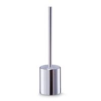 WC/Toiletborstel in houder RVS/edelstaal - zilver - D8 x 34 cm