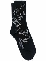 Golden Goose chaussettes nervurées à slogan imprimé - Noir