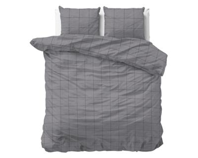 Sleeptime Flanel Deep check Grijs 240 x 200/220 cm
