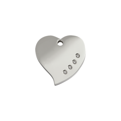 Heart Swarovski hondenpenning small/klein 1,4 cm x 2,1 cm - Reddingo
