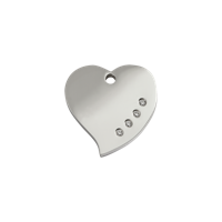 Heart Swarovski hondenpenning small/klein 1,4 cm x 2,1 cm - Reddingo