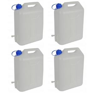 4x jerrycan voor water met kraantje - 10 liter - waterjerrycans / watertank - kunststof