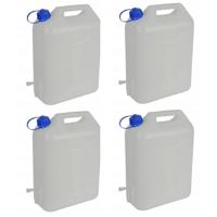 4x jerrycan voor water met kraantje - 10 liter - waterjerrycans / watertank - kunststof