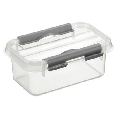 Sunware q-line opbergbox 0.5l transparant/zilver
