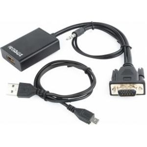 Gembird A-VGA-HDMI-01 tussenstuk voor kabels HDMI 19 pin Zwart